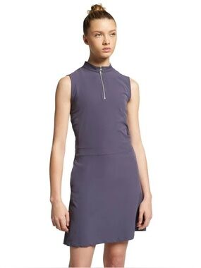 Nike Dri-FIT Flex Quarter Zip Pleated Golf Dress in Gridiron